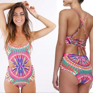 NWOT Mara Hoffman Cutout One-Piece Bathing Suit